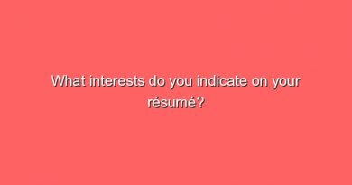 what interests do you indicate on your resume 6196
