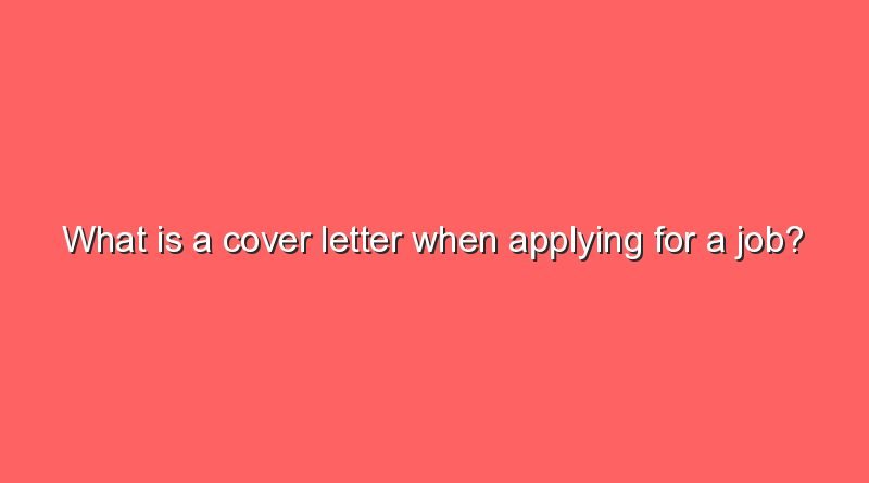 what is a cover letter when applying for a job 8441
