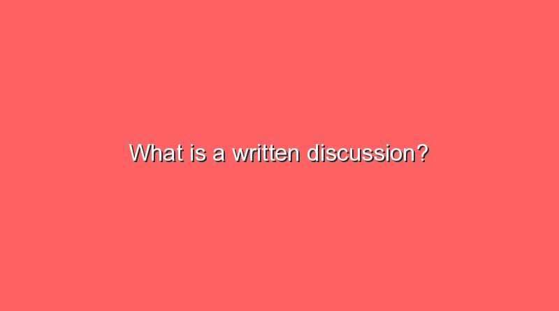 what is a written discussion 7053