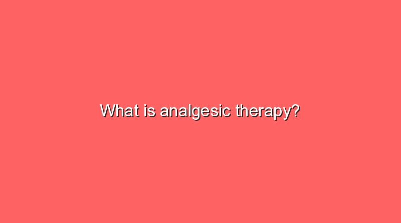 what is analgesic therapy 7997