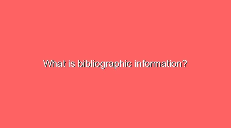 what is bibliographic information 8295