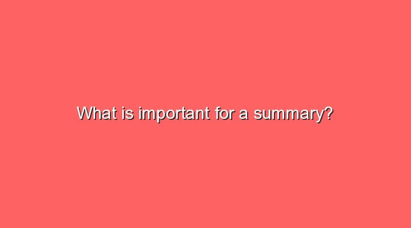 what is important for a summary 6904