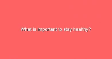 what is important to stay healthy 10851