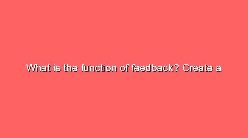 what is the function of feedback create a possible example from professional life 7661