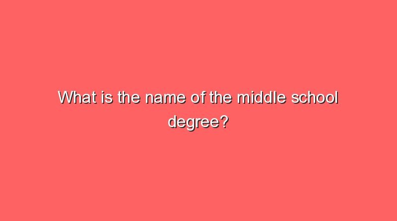 what is the name of the middle school degree 9551