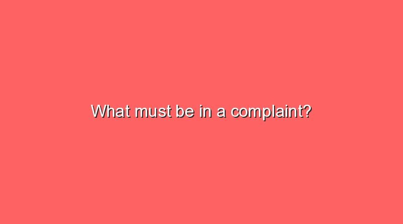 what must be in a complaint 11617