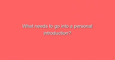what needs to go into a personal introduction 9664