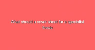 what should a cover sheet for a specialist thesis look like 7389