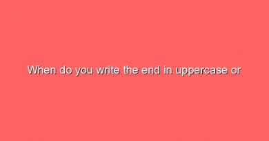 when do you write the end in uppercase or lowercase 9426