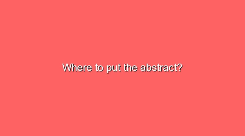 where to put the abstract 7921
