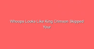 whoops looks like king crimson skipped your opinion 20521