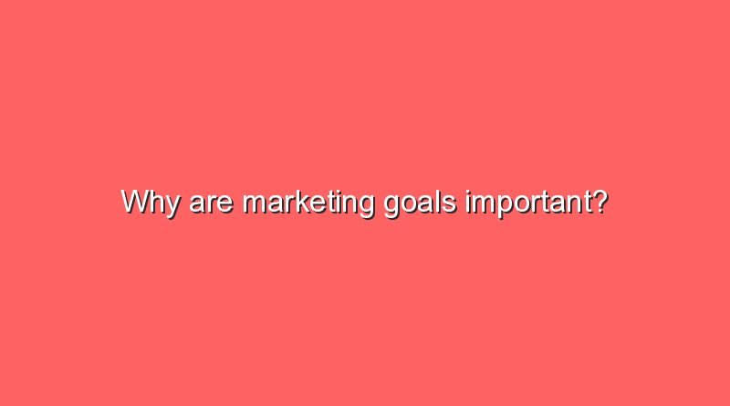 why are marketing goals important 9195