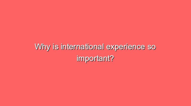 why is international experience so important 6540