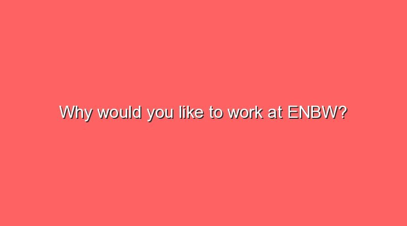 why would you like to work at enbw 7395