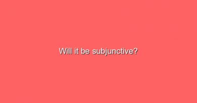 will it be subjunctive 5764
