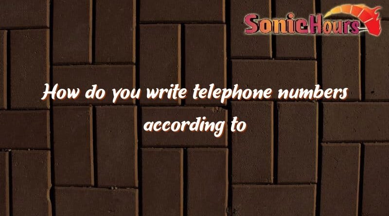 how do you write telephone numbers according to din 3149