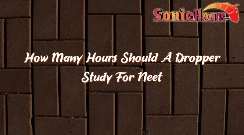 how many hours should a dropper study for neet 31723