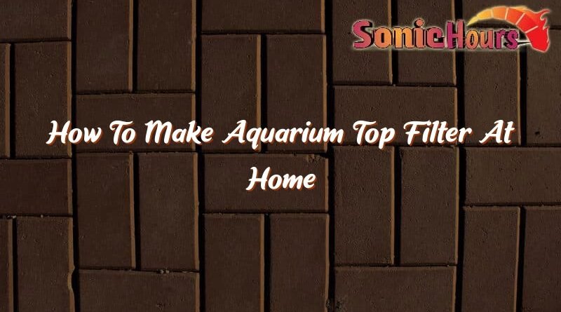 how to make aquarium top filter at home 36456