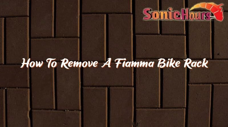 how to remove a fiamma bike rack 37205