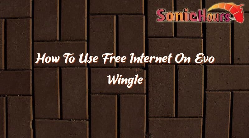 how to use free internet on evo wingle 37608